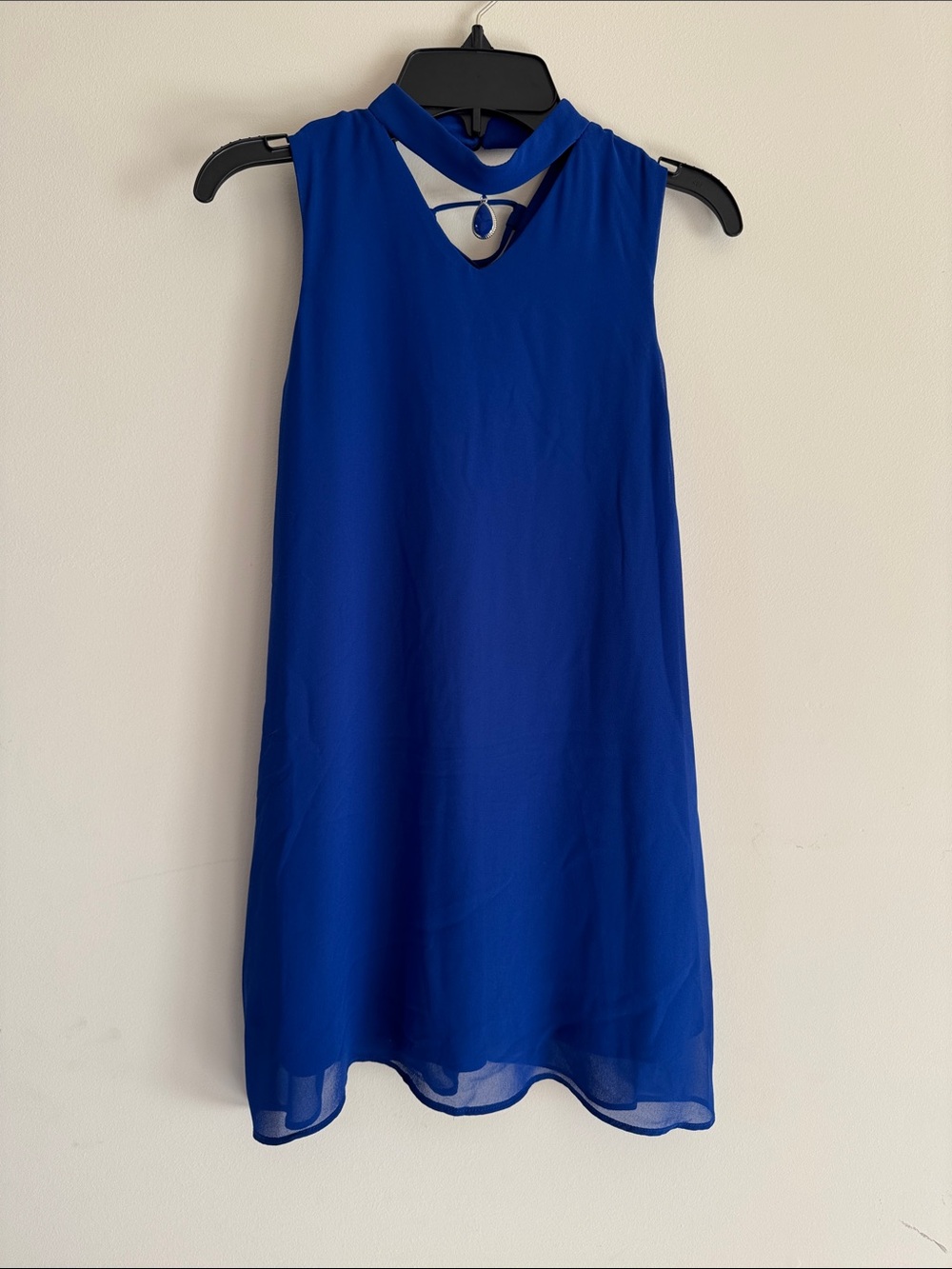 Amy Byer Cobalt Blue Sleeveless Mini Dress with Choker Keyhole Girls Size 8